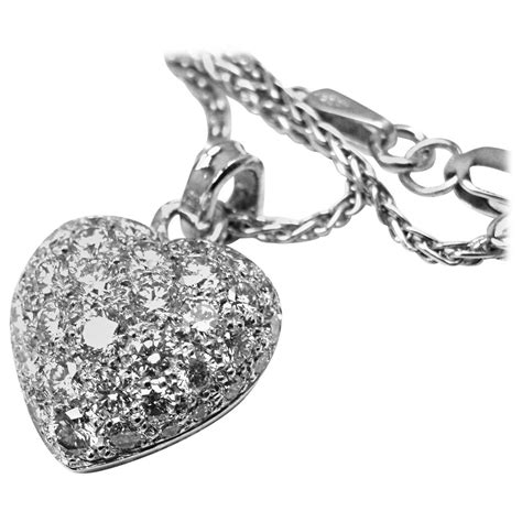 cartier necklace white gold with heart pendant